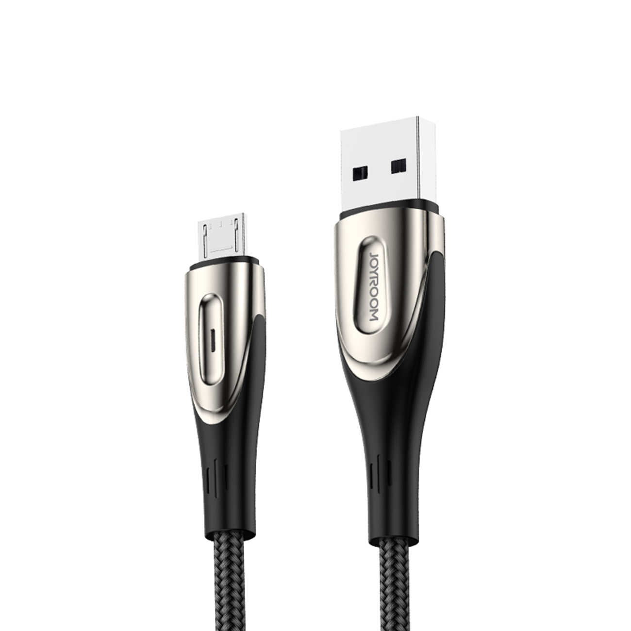 Kabel przewód USB-A – microUSB 3A wskaźnik ładowania 2m czarny