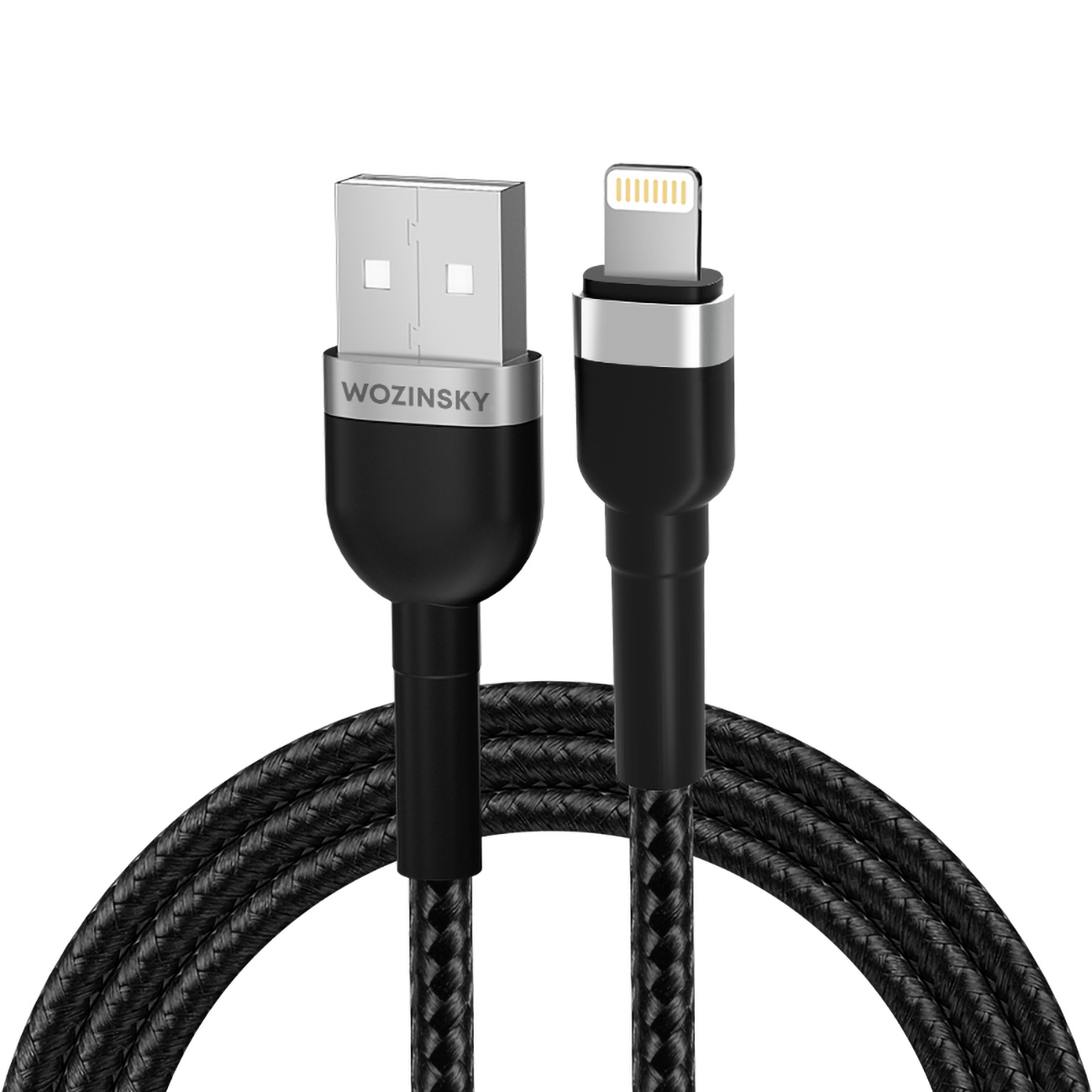 Kabel przewód do iPhone w oplocie USB-A – Lightning 2.4A 2m czarny