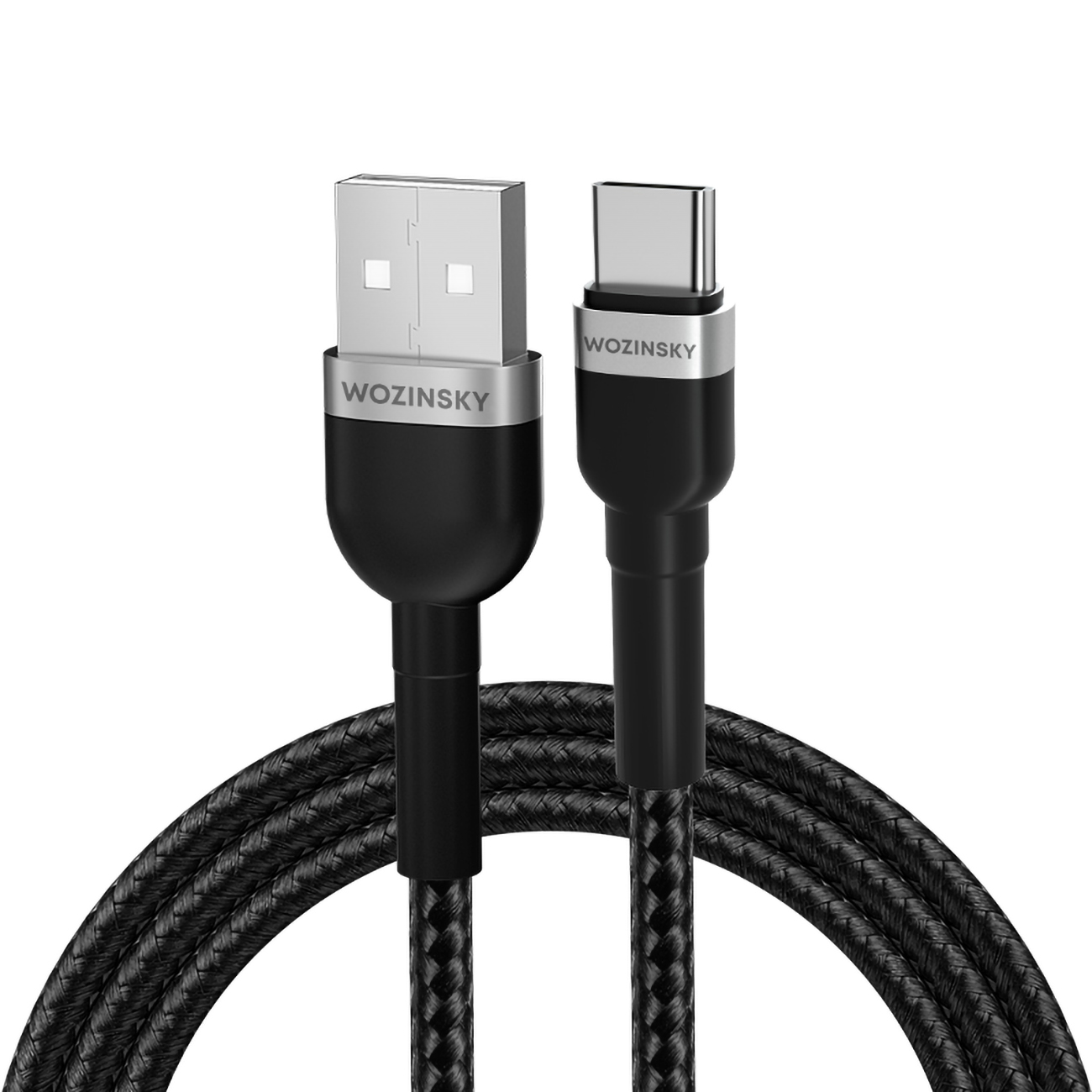 Kabel przewód w oplocie USB-A – USB-C 2.4A 2m czarny Kabel przewód w oplocie USB-A – USB-C 2.4A 2m czarny
