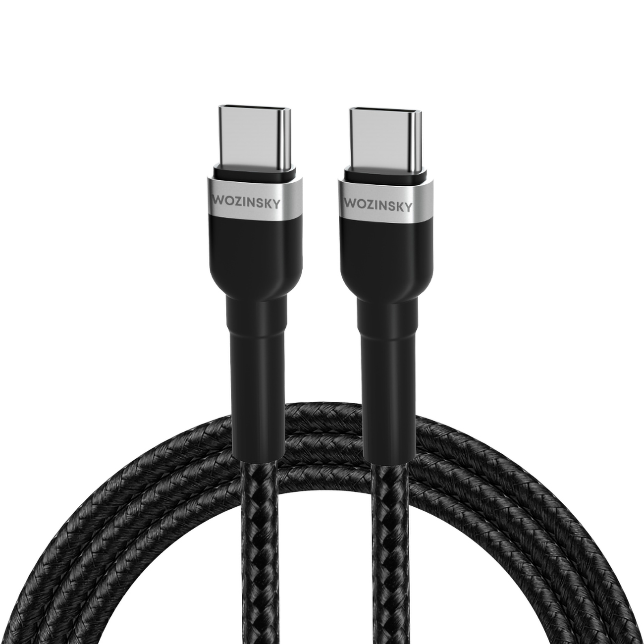 Kabel przewód w oplocie USB-C – USB-C PD 65W 2m czarny