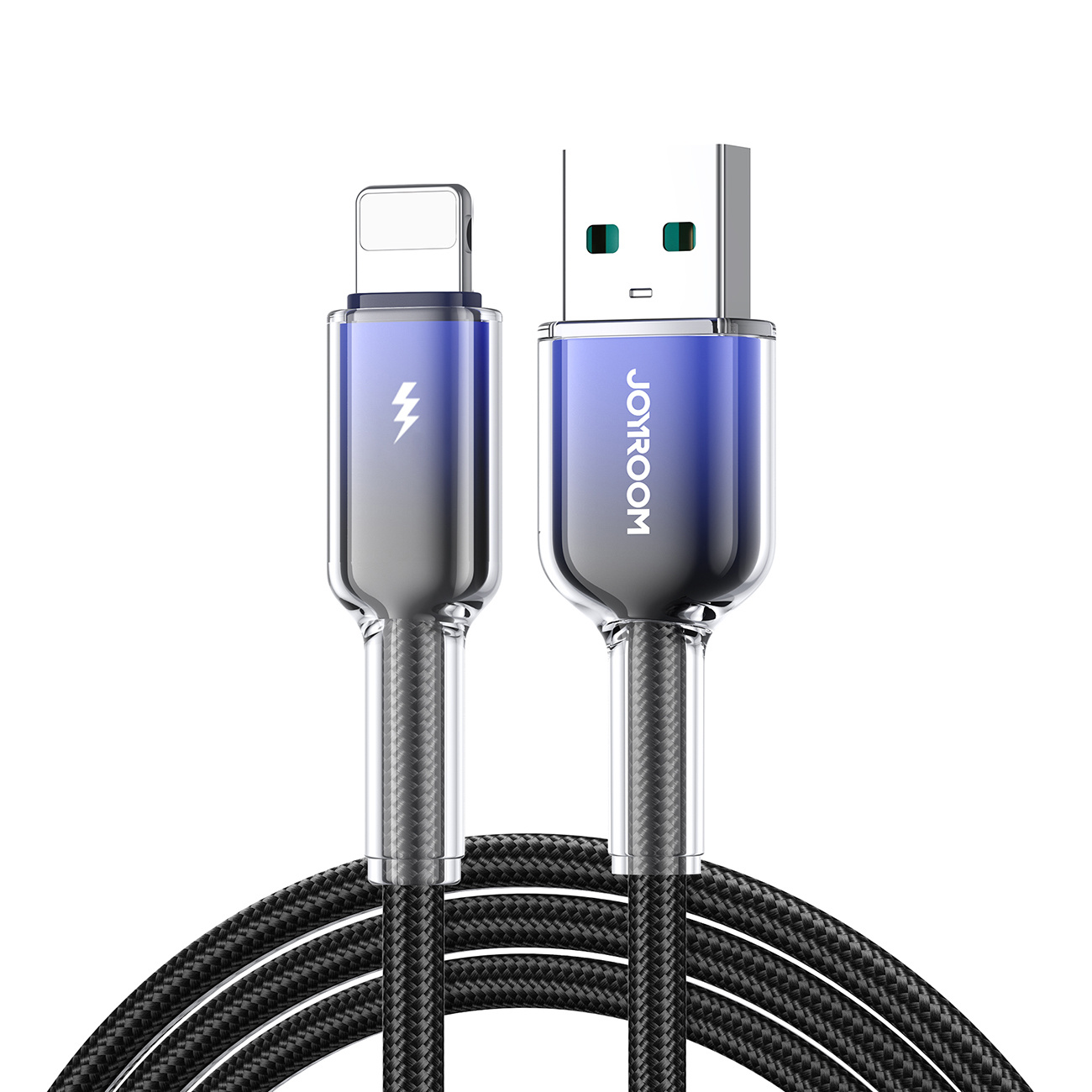 Kabel przewód Crystal-Clear Series 3A USB-A – iPhone Lightning 1.2m – czarny