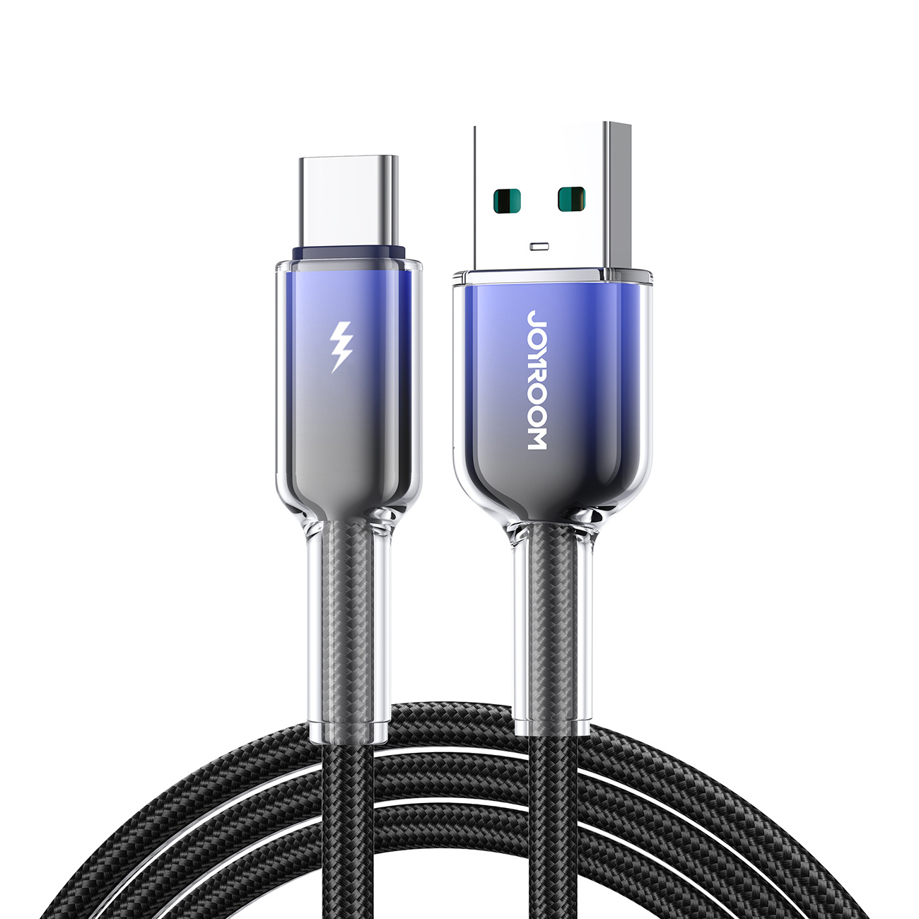 Kabel przewód Crystal-Clear Series 3A USB-A – USB-C 1.2m – czarny