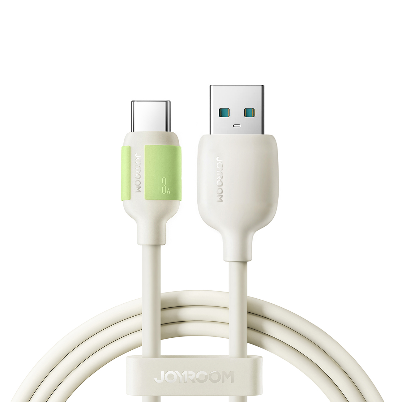 Kabel przewód USB-A – USB-C z fluorescencyjną końcówką 3A 2m – beżowy Kabel przewód USB-A – USB-C z fluorescencyjną końcówką 3A 2m – beżowy