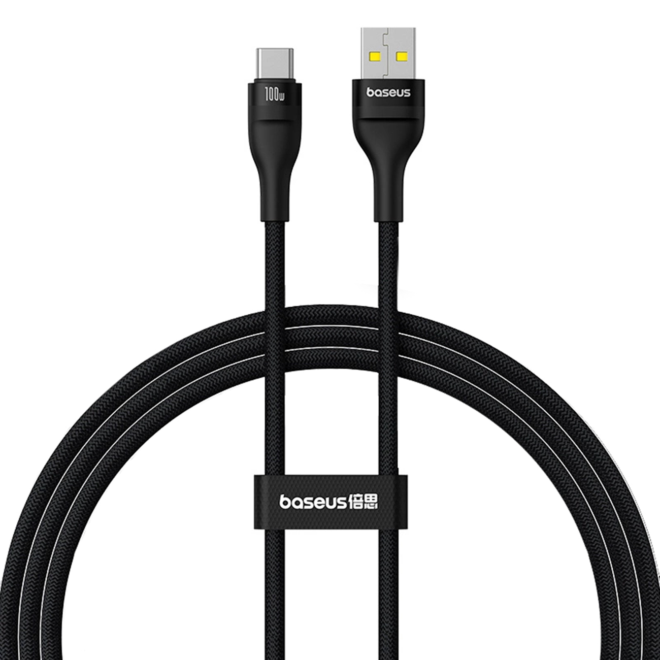 Kabel przewód wytrzymały Flash 2 USB-A – USB-C 100W 1m – czarny Kabel przewód wytrzymały Flash 2 USB-A – USB-C 100W 1m – czarny