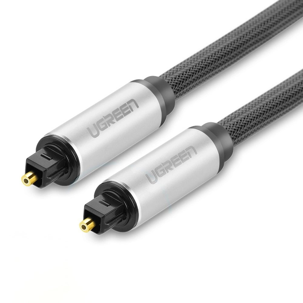 Kabel przewód optyczny audio światłowód Toslink SPDIF 1m – szary