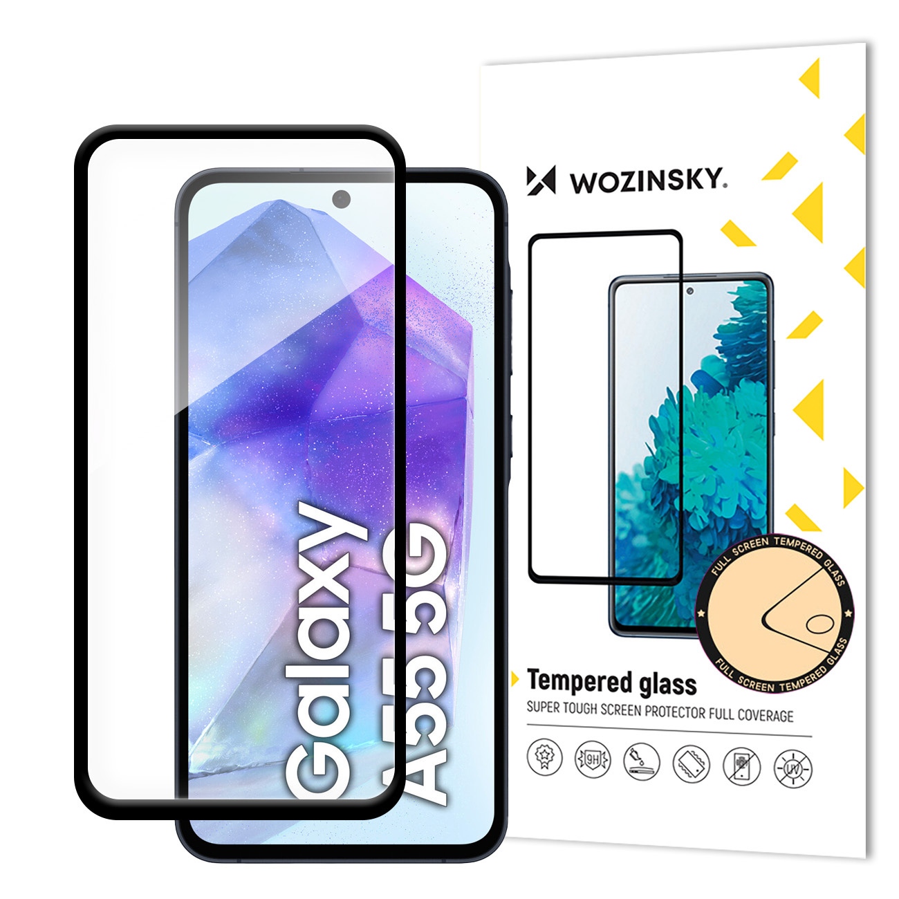 Szkło hartowane super wytrzymałe na cały ekran z ramką do Samsung Galaxy A26 – czarny