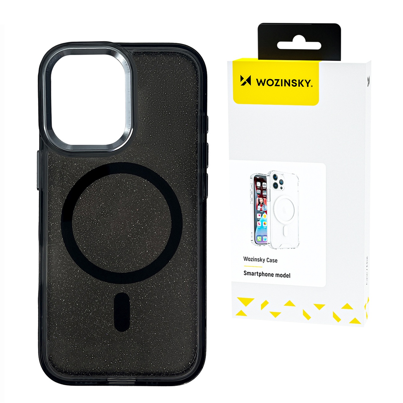 Etui ochronne na Samsung Galaxy S25 Ultra z Mag Safe – czarne z brokatem Etui ochronne na Samsung Galaxy S25 Ultra z Mag Safe – czarne z brokatem