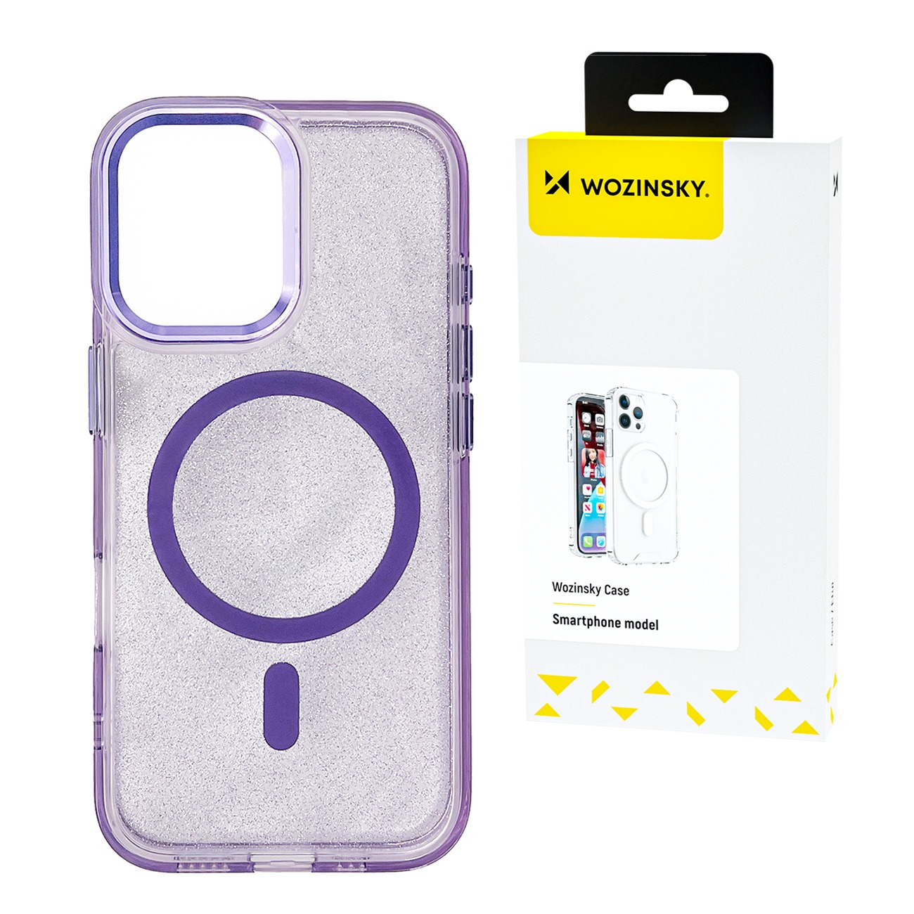 Etui na Samsung Galaxy S25+ Glitter Case z Mag Safe – fioletowe z brokatem