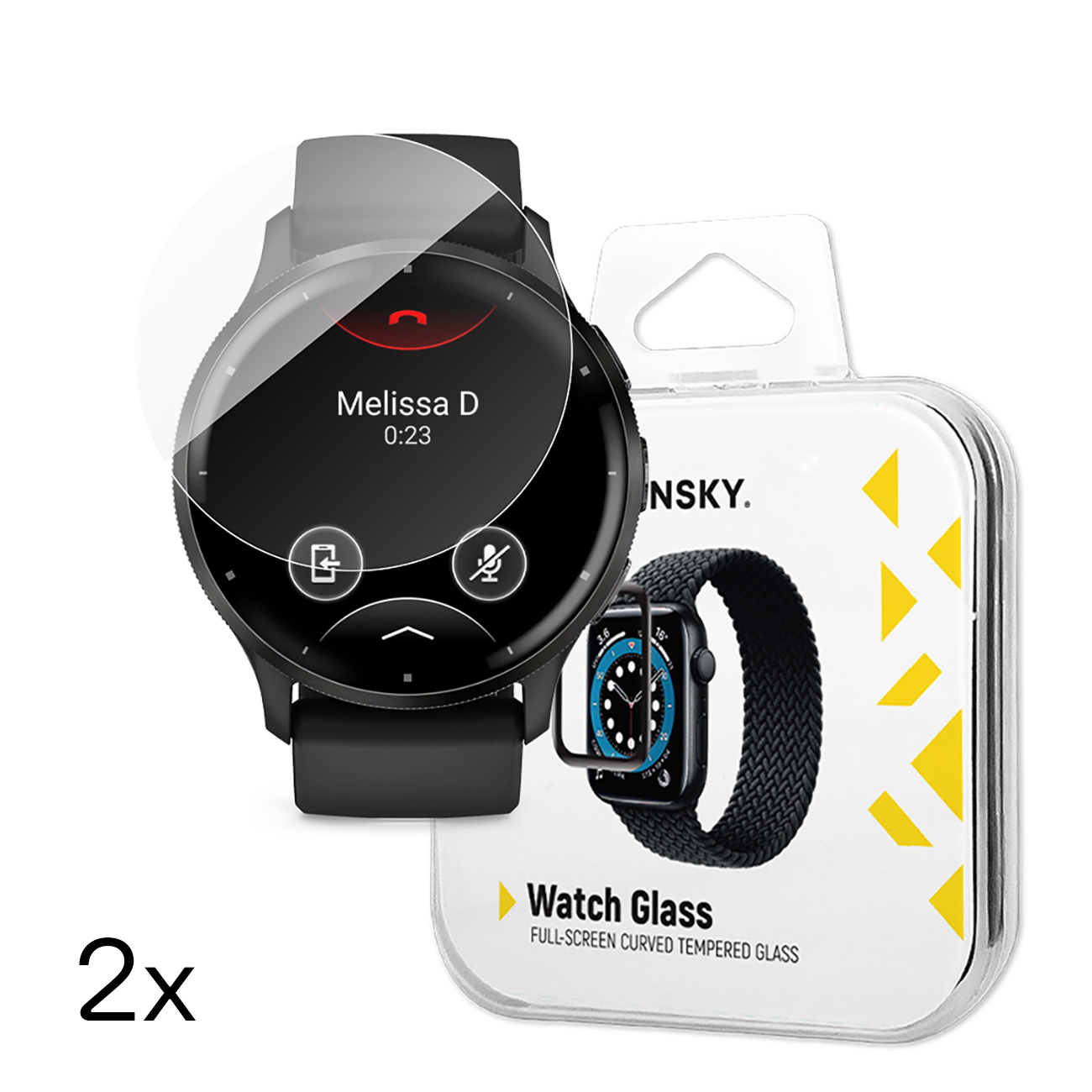 Szkło hartowane do zegarka Garmin Venu 3 45mm Full Glue – 2 szt.
