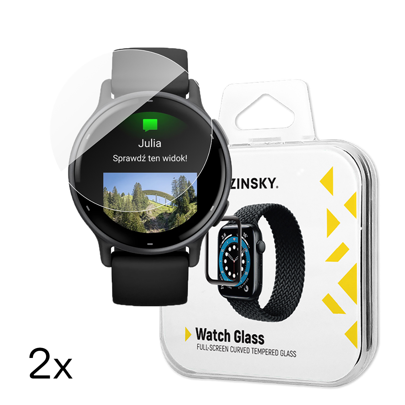 Szkło hartowane do zegarka Garmin Vivoactive 5 Full Glue – 2 szt. Szkło hartowane do zegarka Garmin Vivoactive 5 Full Glue – 2 szt.