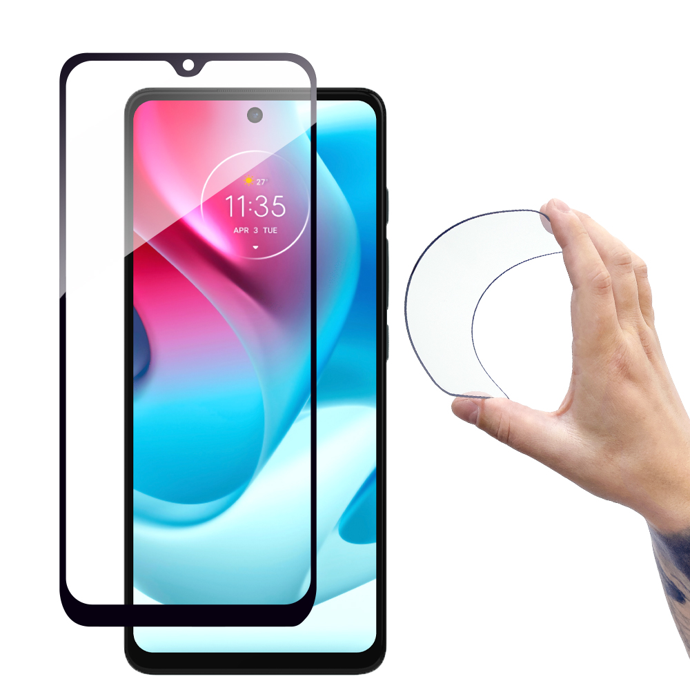 Folia szklana szkło hartowane na Moto G60s z ramką Full Cover Flexi Nano