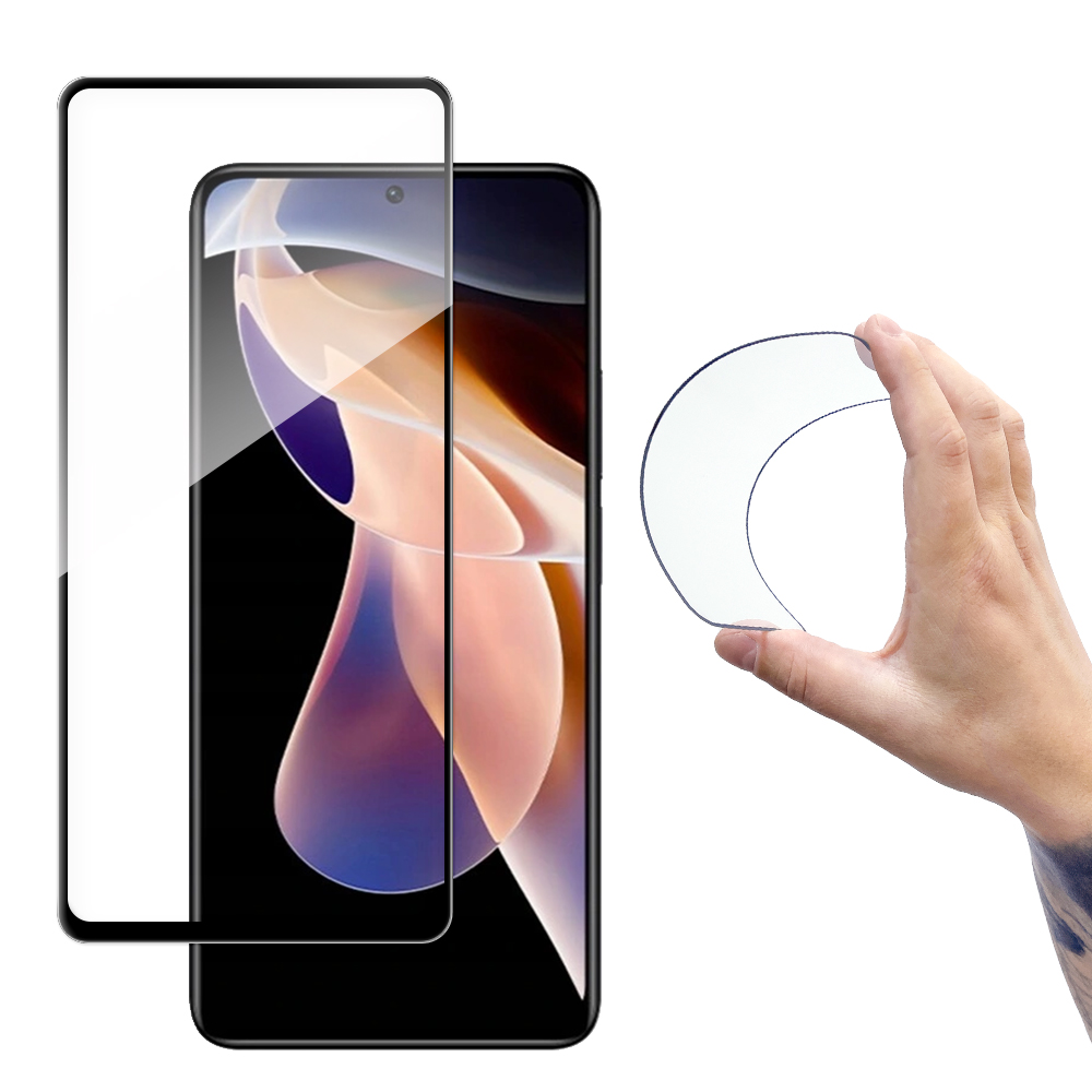 Szkło hartowane elastyczne na Xiaomi Redmi Note 11 Pro+ / 11 Pro z ramką Full Cover Flexi Nano Szkło hartowane elastyczne na Xiaomi Redmi Note 11 Pro+ / 11 Pro z ramką Full Cover Flexi Nano