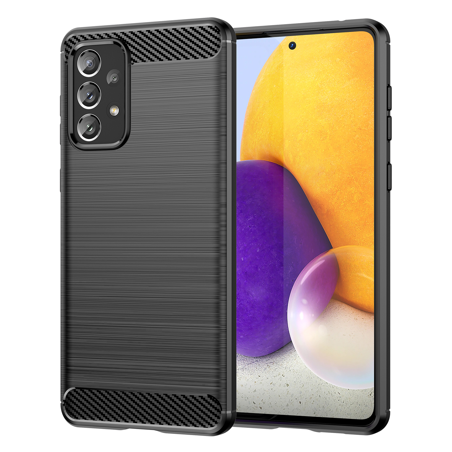 Elastyczne etui pokrowiec na Samsung Galaxy A73 Carbon Case – czarny