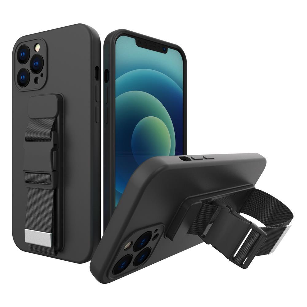 Silikonowe etui ze smyczą paskiem do Xiaomi Redmi Note 11 Pro Rope Case – czarny