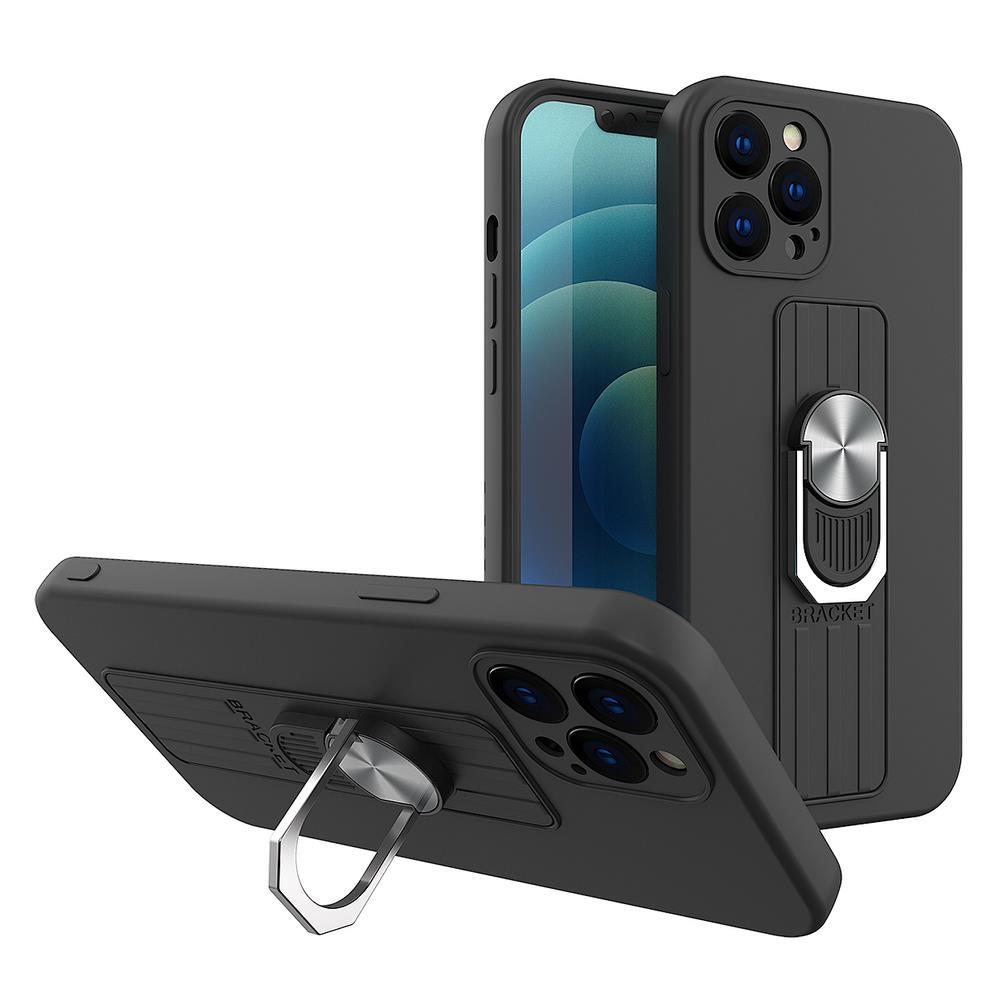 Silikonowe etui z uchwytem na palec i podstawką do Xiaomi Poco M4 Pro 5G Ring Case – czarny Silikonowe etui z uchwytem na palec i podstawką do Xiaomi Poco M4 Pro 5G Ring Case – czarny
