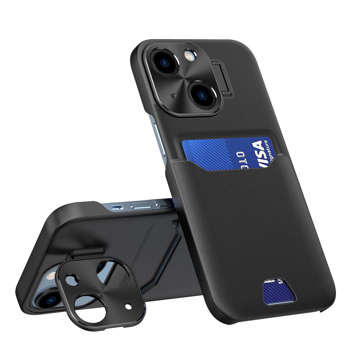 Etui pokrowiec portfel na kartę z podstawką na Samsung Galaxy S23+ Leather Stand Case – czarny