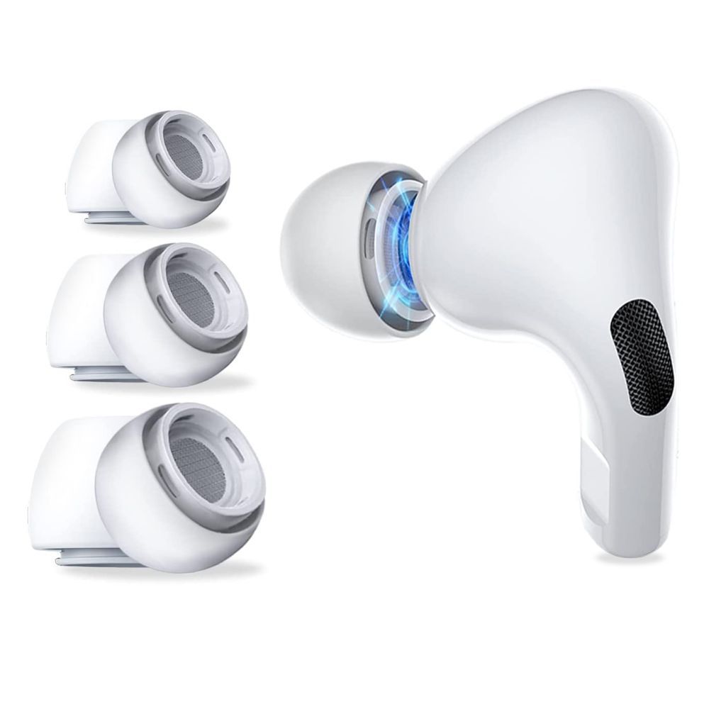 Nakładki do słuchawek AirPods Pro 1 / 2 w rozmiarach S / M / L Ear Tips białe – 6 szt.