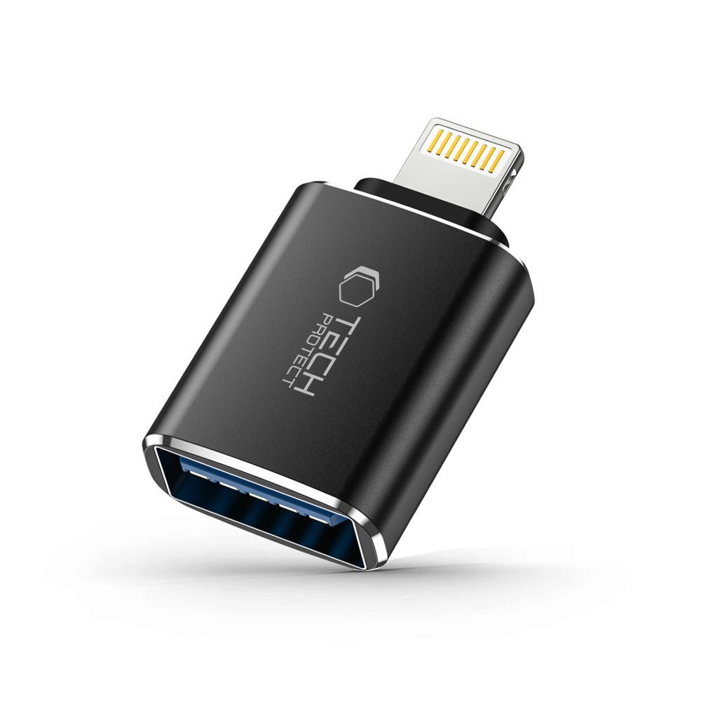 Adapter przejściówka iPhone Lightning (męski) – USB-A (żeński) OTG – czarny