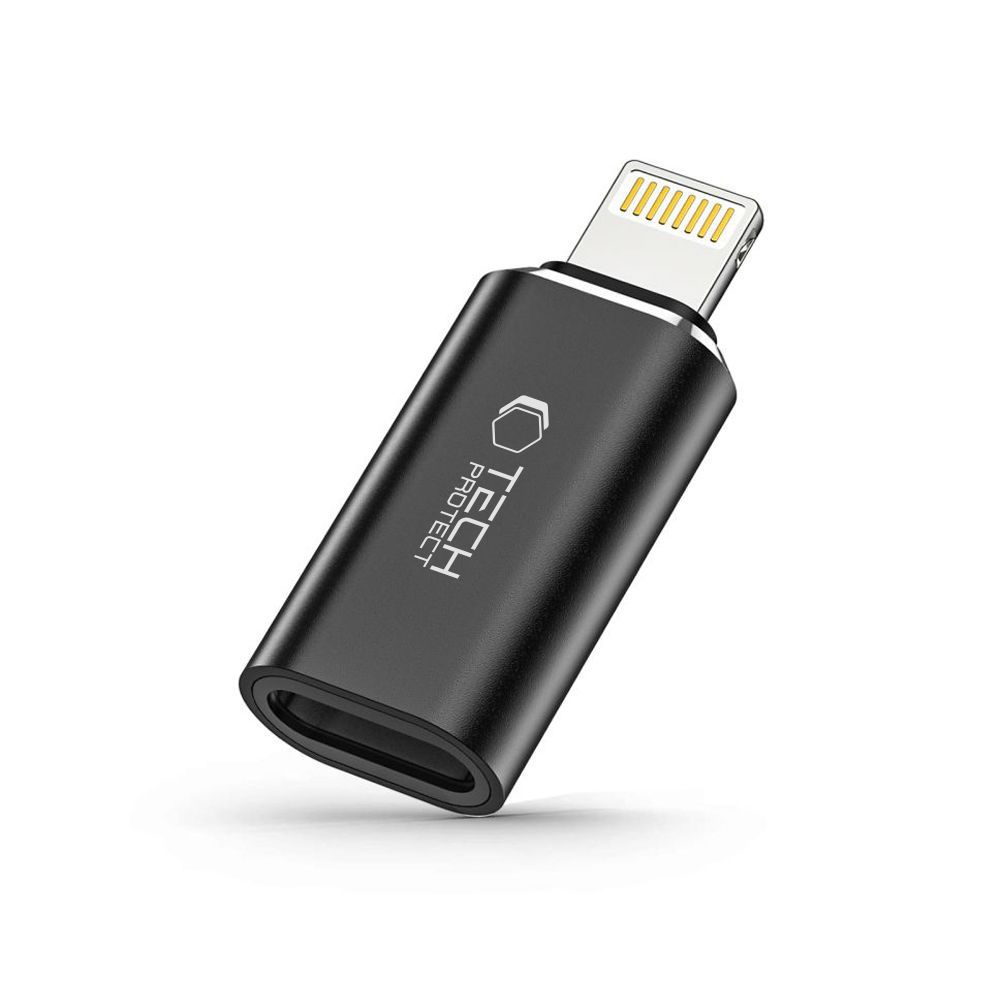 Adapter przejściówka iPhone Lightning (męski) – USB-C (żeński) – czarny