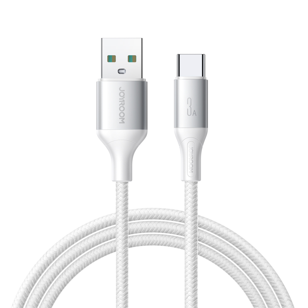 Kabel przewód USB-A – USB-C 3A 2m – biały