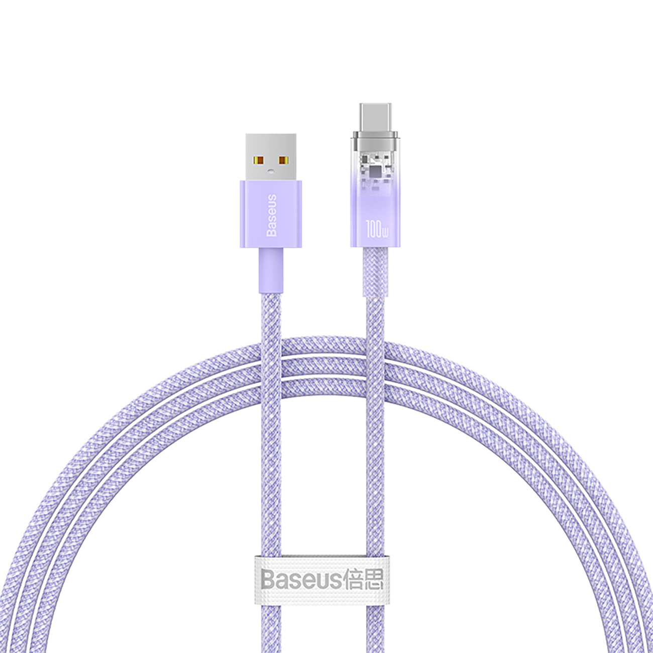 Kabel przewód Explorer z czujnikiem temperatury USB-A USB-C 100W 1m – fioletowy