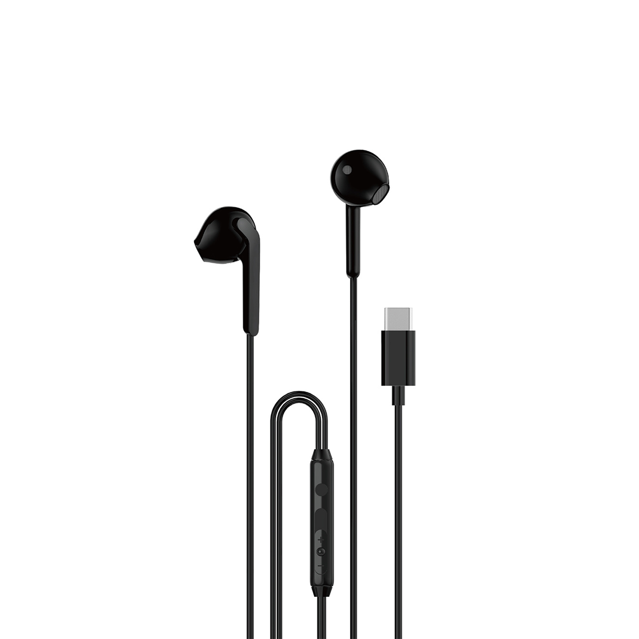 Słuchawki przewodowe douszne USB-C 1.2m – czarne