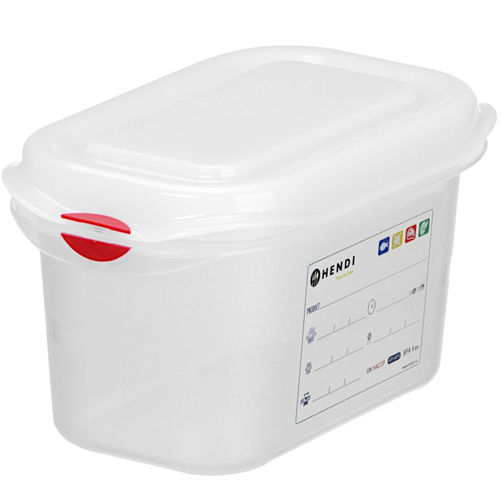 Pojemnik spożywczy GN 1/9 z etykietą pokrywką 0.6 l 176x108x65 mm