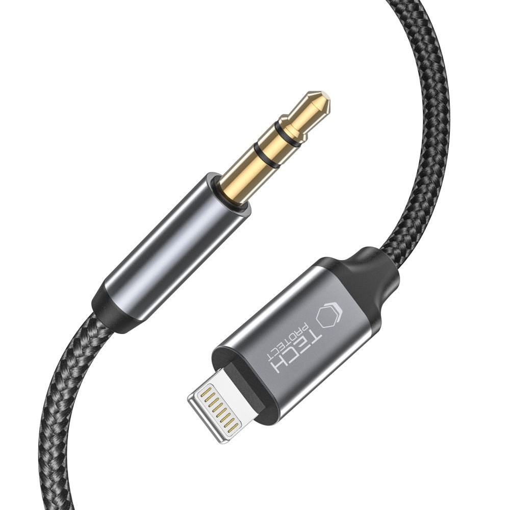 Kabel przewód audio iPhone Lightning – mini jack 3.5mm 1m – czarny
