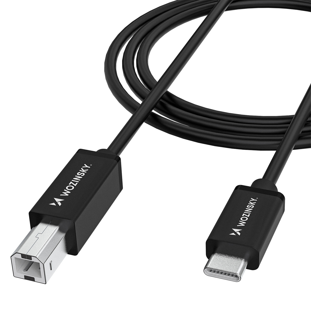 Kabel przewód do drukarki skanera USB-B – USB-C 1m – czarny