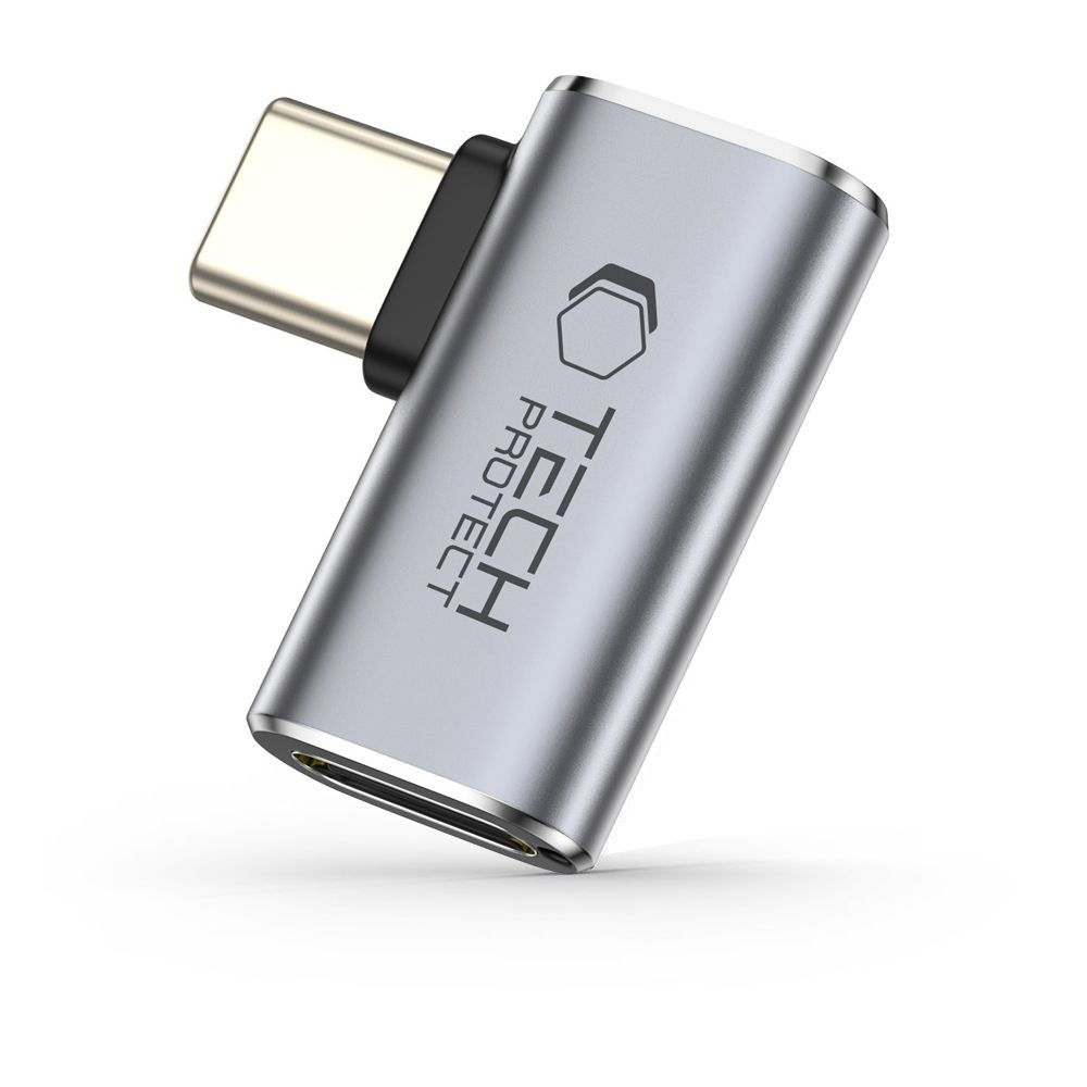 Adapter przejściówka kątowa USB-C – szary