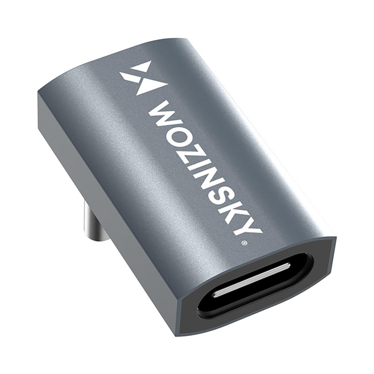 Adapter przejściówka kątowa USB-C 40Gb/s 240W 8K OTG – szara