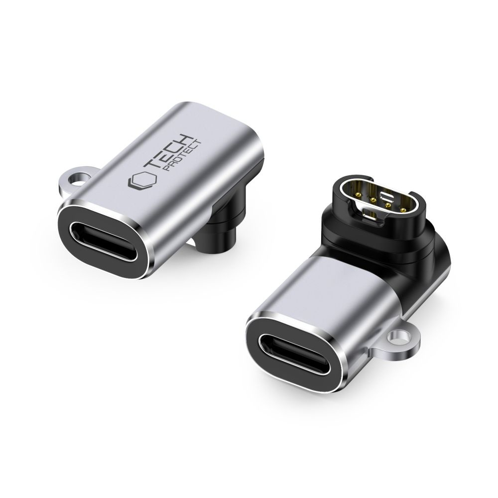 Adapter przejściówka kątowa USB-C do zegarka Garmin – szary