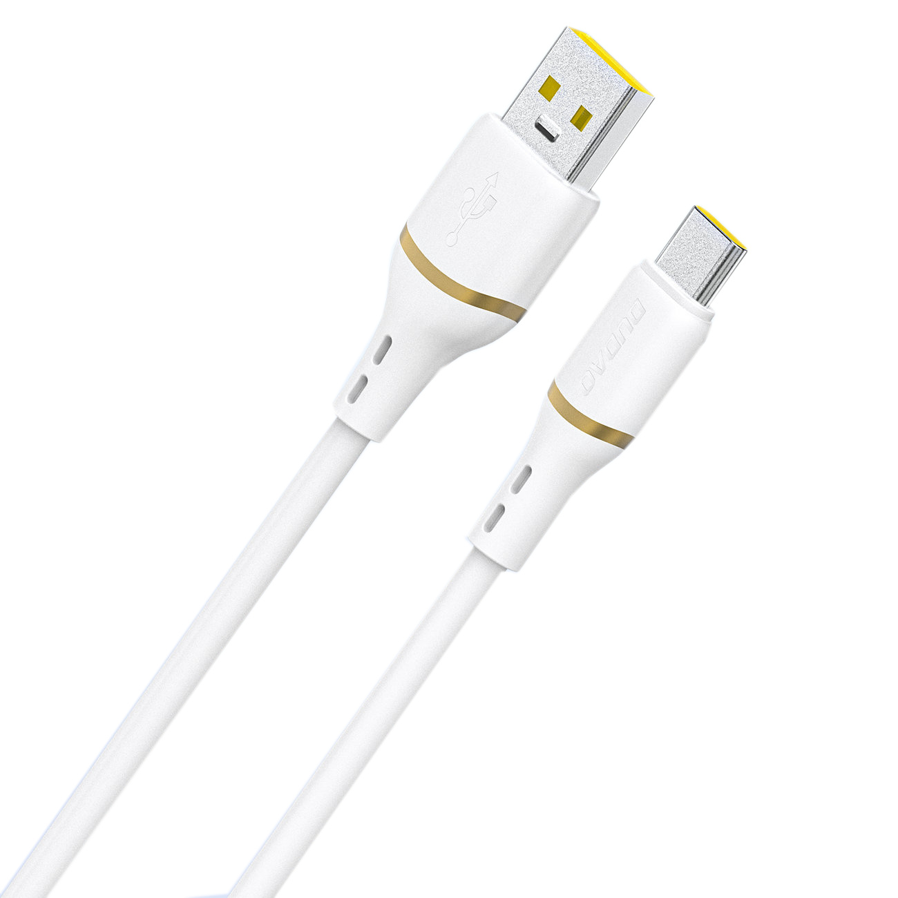 Kabel przewód silikonowy USB-A – USB-C 5A 1m – biały