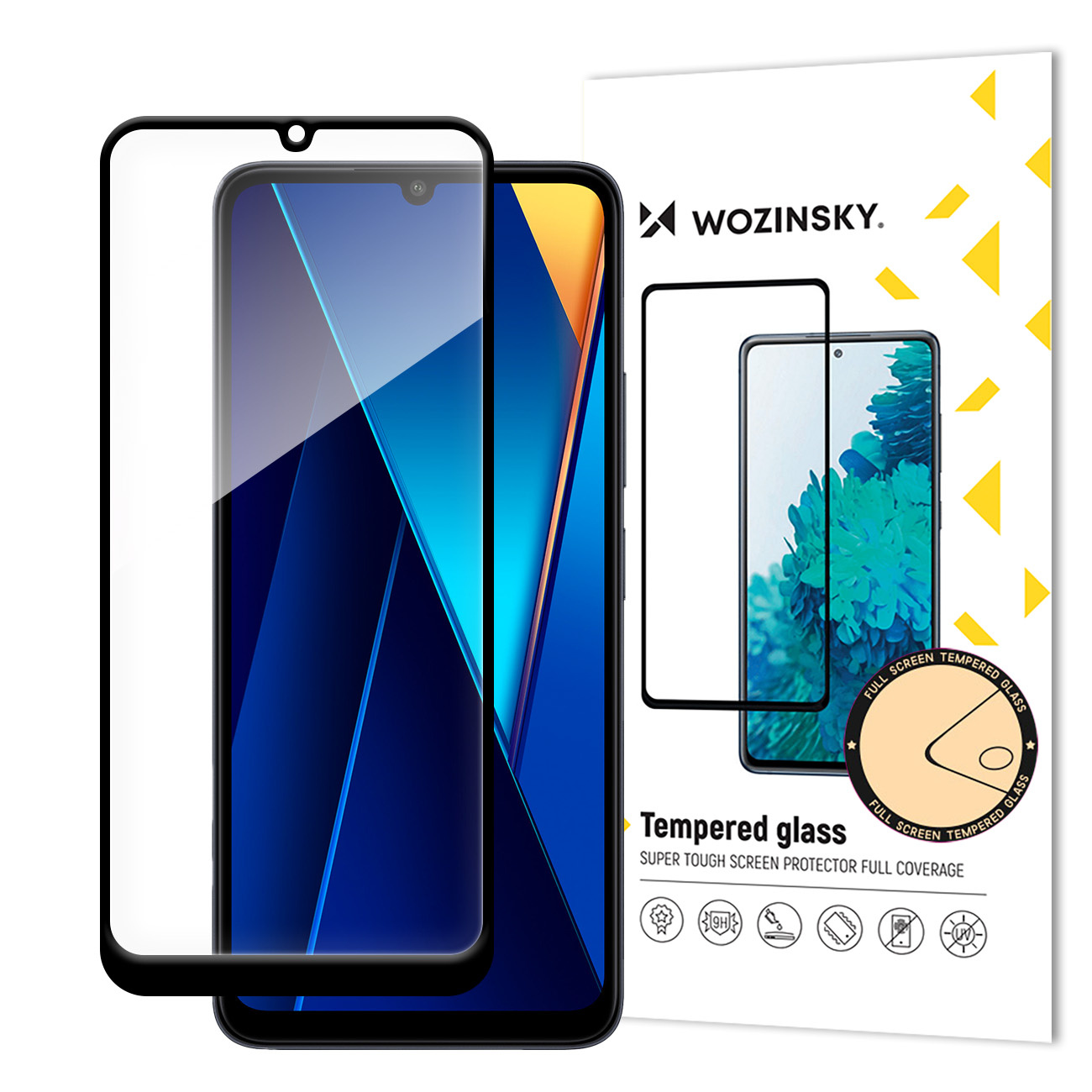 Szkło hartowane do Xiaomi POCO C65/Redmi 13C z czarną ramką Full Glue