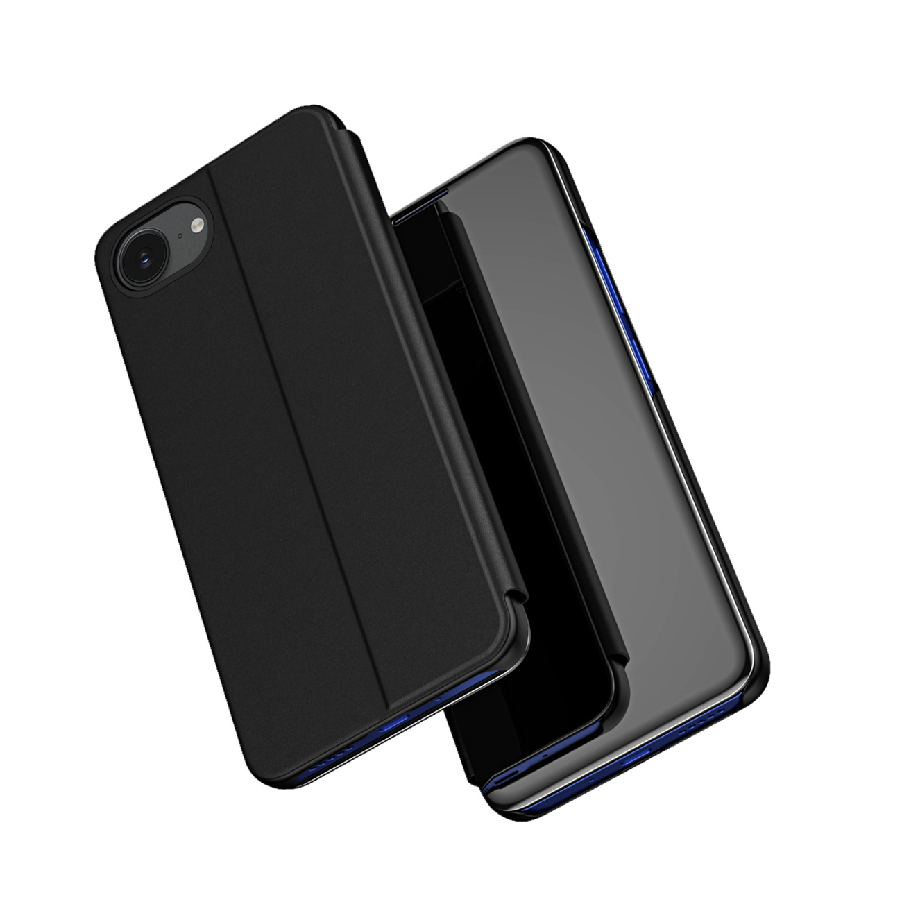 Etui pokrowiec z klapką na iPhone 16e Clear View Case – czarny