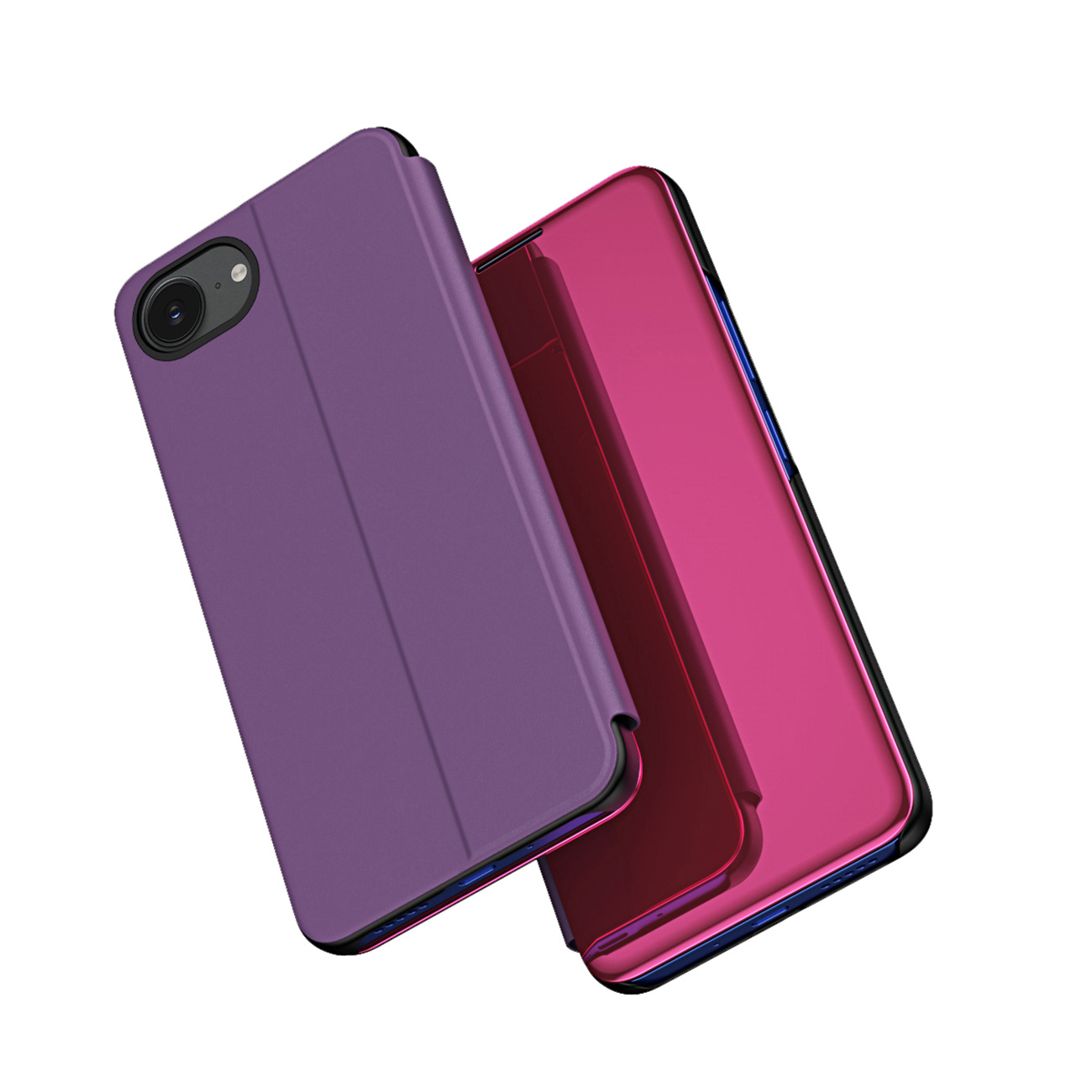 Etui pokrowiec z klapką na iPhone 16e Clear View Case – różowy