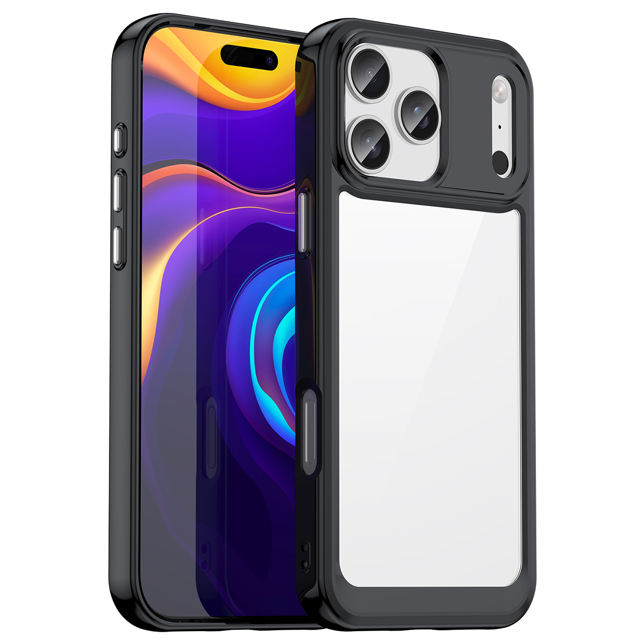 Etui case pokrowiec na iPhone 17 Pro Outer Space – czarne przezroczyste
