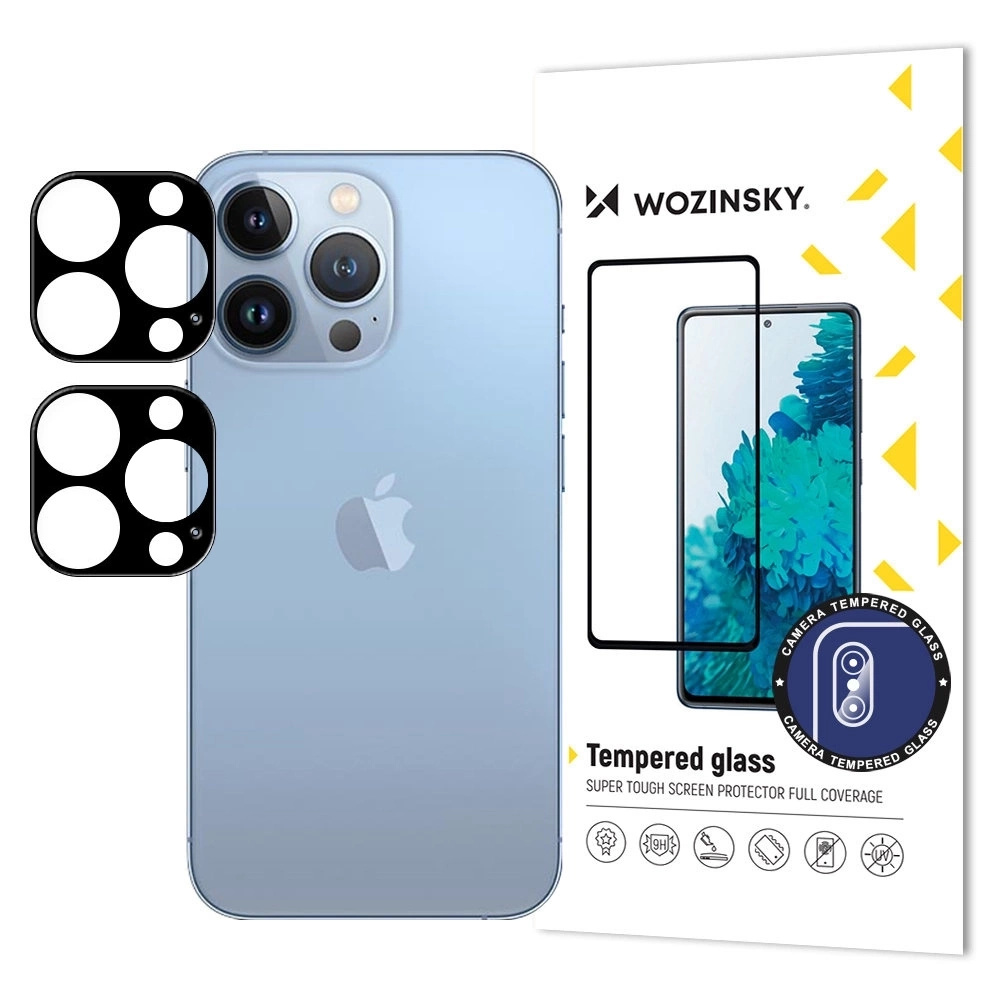 Szkło na aparat do iPhone 17 Full Camera Glass czarne – 2 szt.
