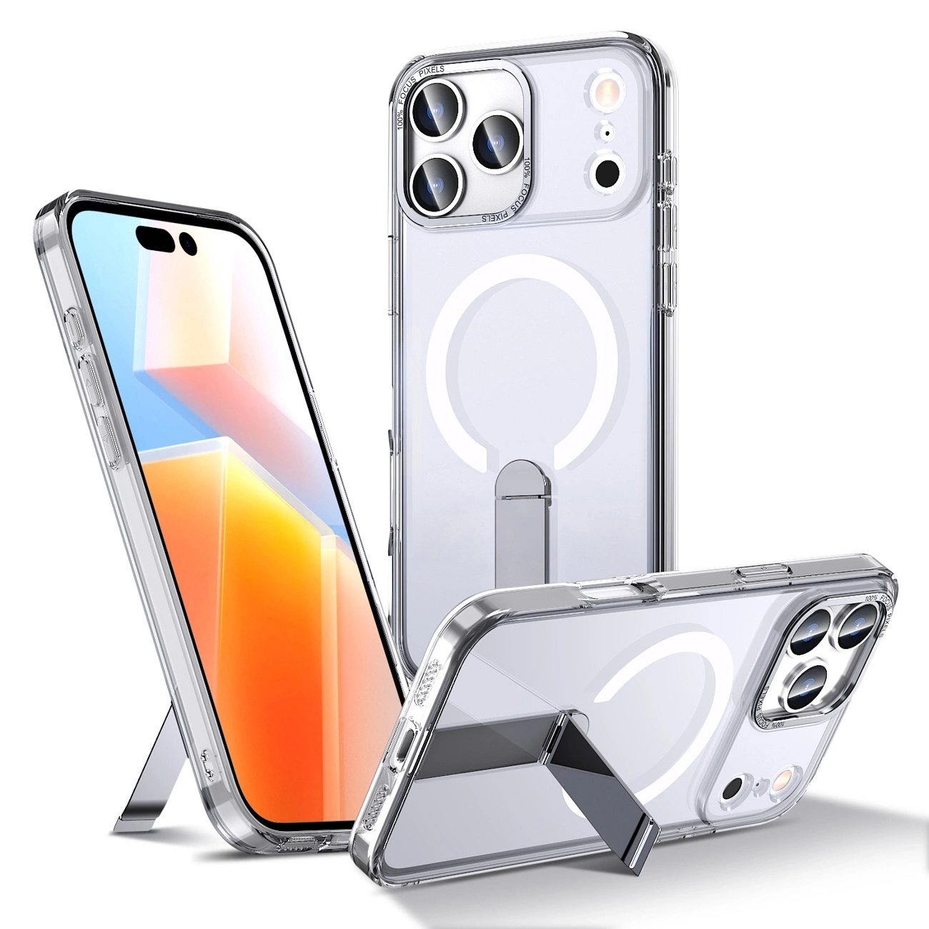 Etui ochronne na Samsung Galaxy S25 FE z podstawką Hybrid Armor X MagSafe – przezroczyste Etui ochronne na Samsung Galaxy S25 FE z podstawką Hybrid Armor X MagSafe – przezroczyste