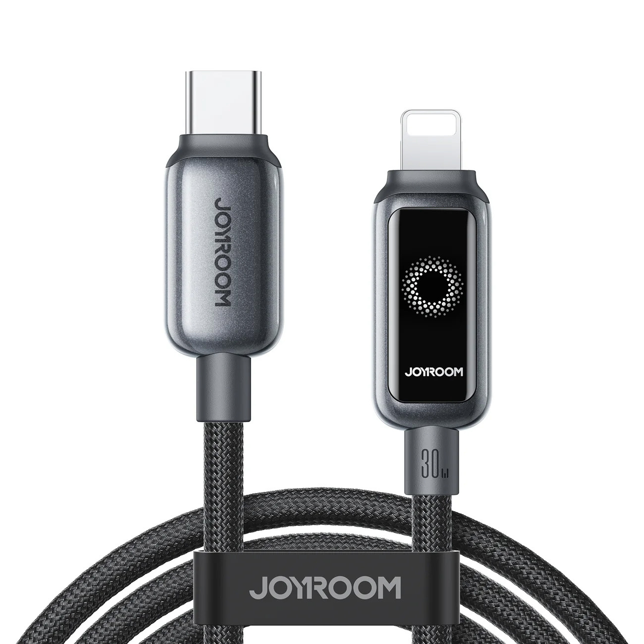 Kabel przewód w oplocie USB-C – iPhone Lightning 30W 1.2m – czarny Kabel przewód w oplocie USB-C – iPhone Lightning 30W 1.2m – czarny