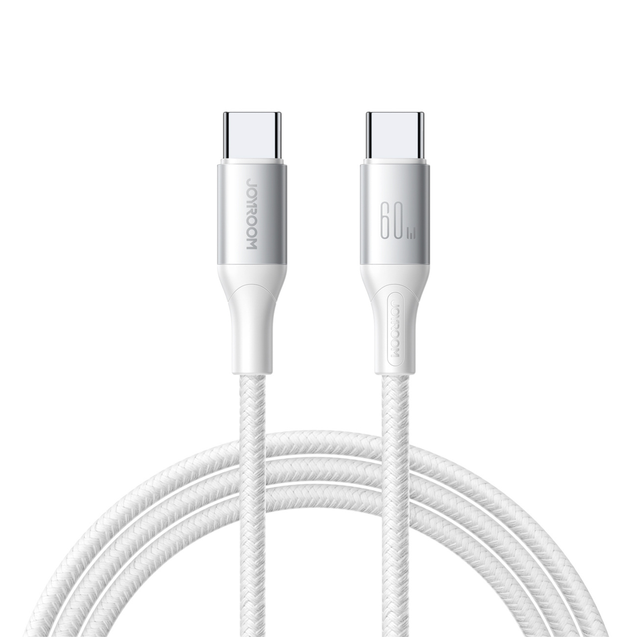 Kabel przewód S-A28 z oplotem USB-C 60W 1m – biały