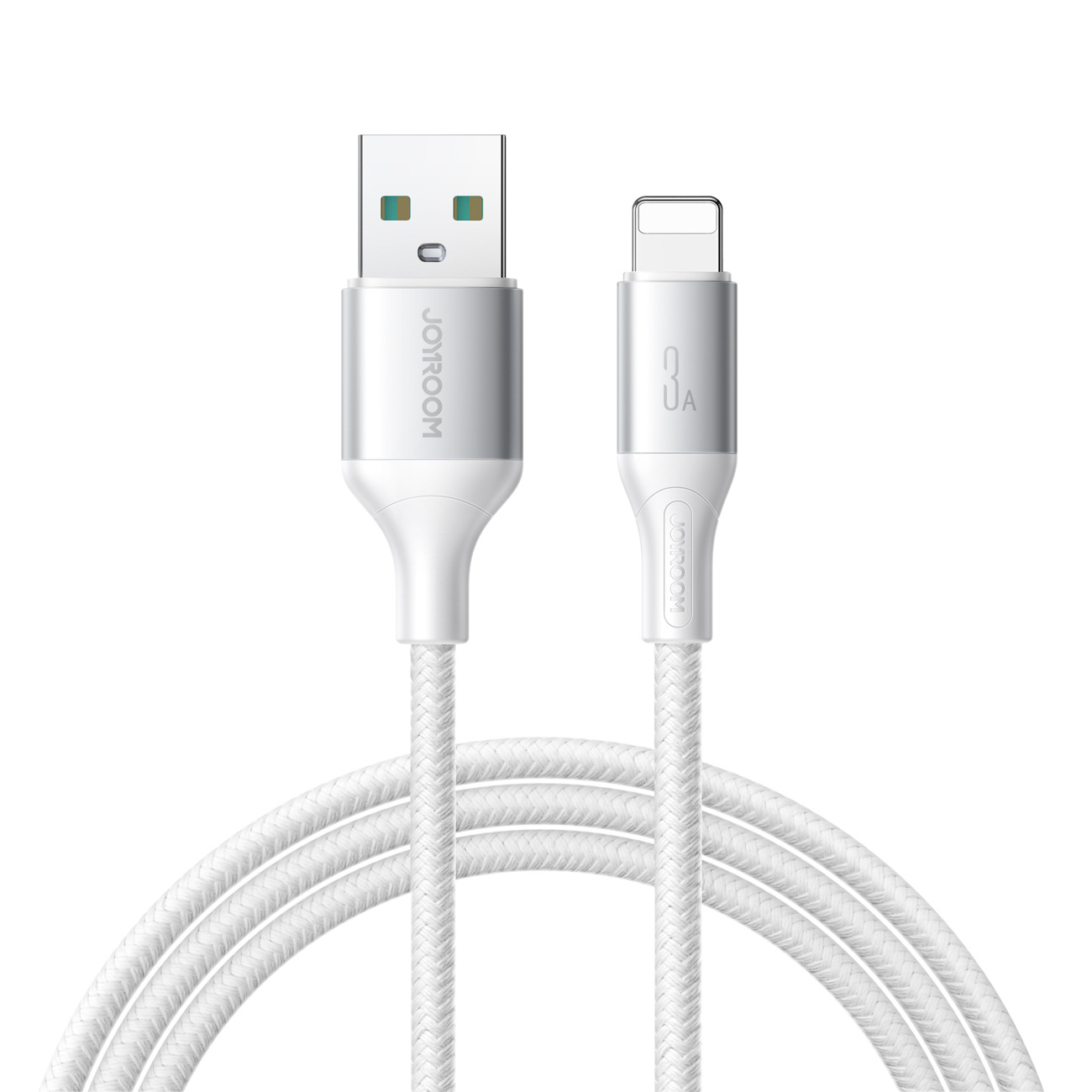 Kabel przewód S-A28 z oplotem USB-A – Lightning 3A 1m – biały Kabel przewód S-A28 z oplotem USB-A – Lightning 3A 1m – biały