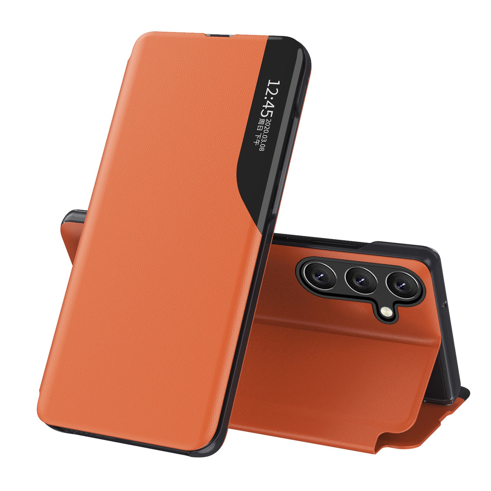 Etui futerał z klapką podstawką na Samsung Galaxy A26 Eco Leather View Case – pomarańczowe