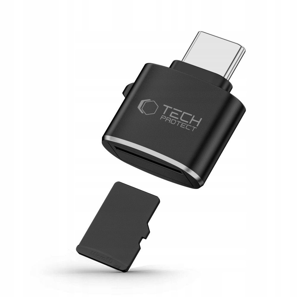 Adapter czytnik kart pamięci microSD USB-C – czarny