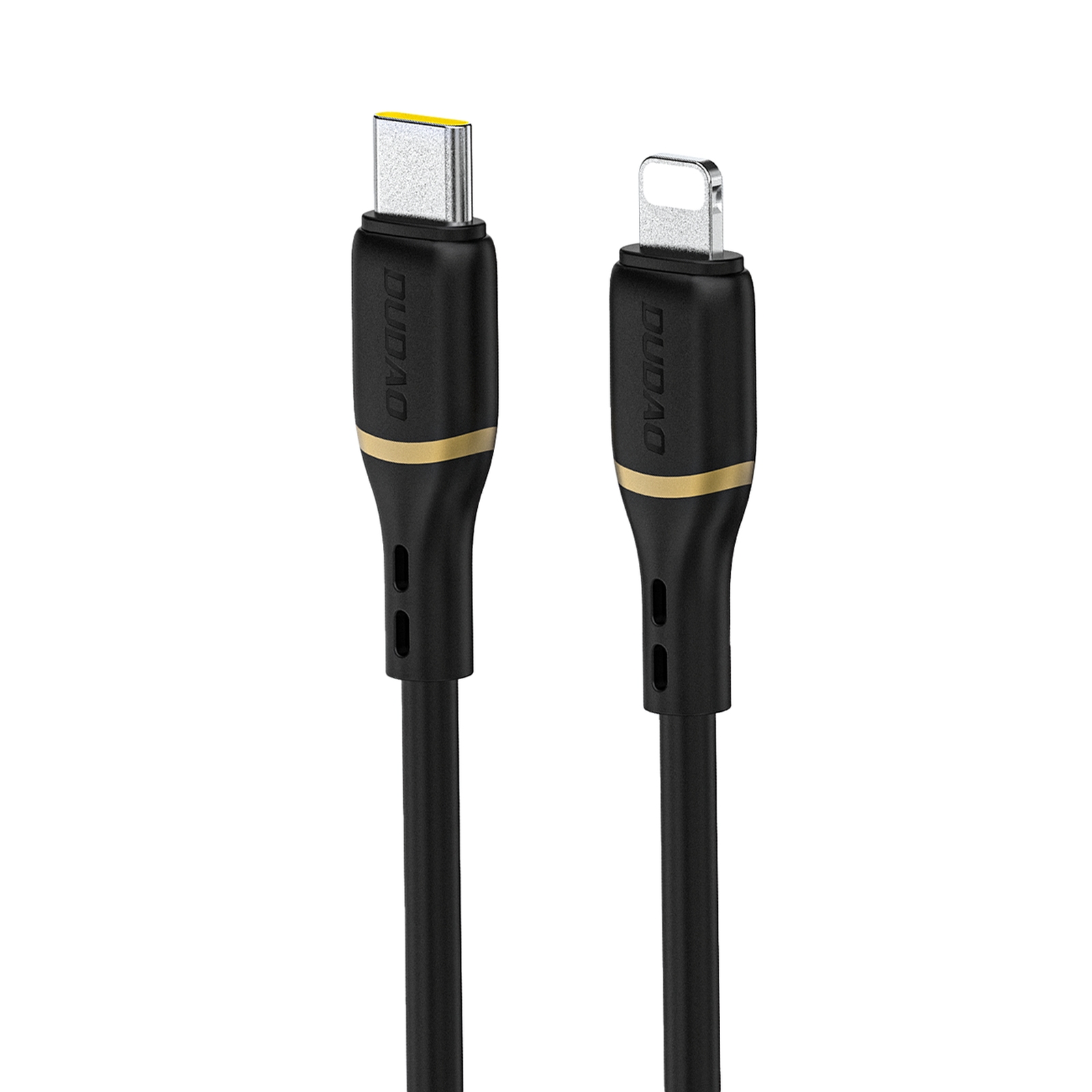 Kabel przewód USB-C – iPhone Lightning w silikonowym oplocie 30W 1m – czarny Kabel przewód USB-C – iPhone Lightning w silikonowym oplocie 30W 1m – czarny