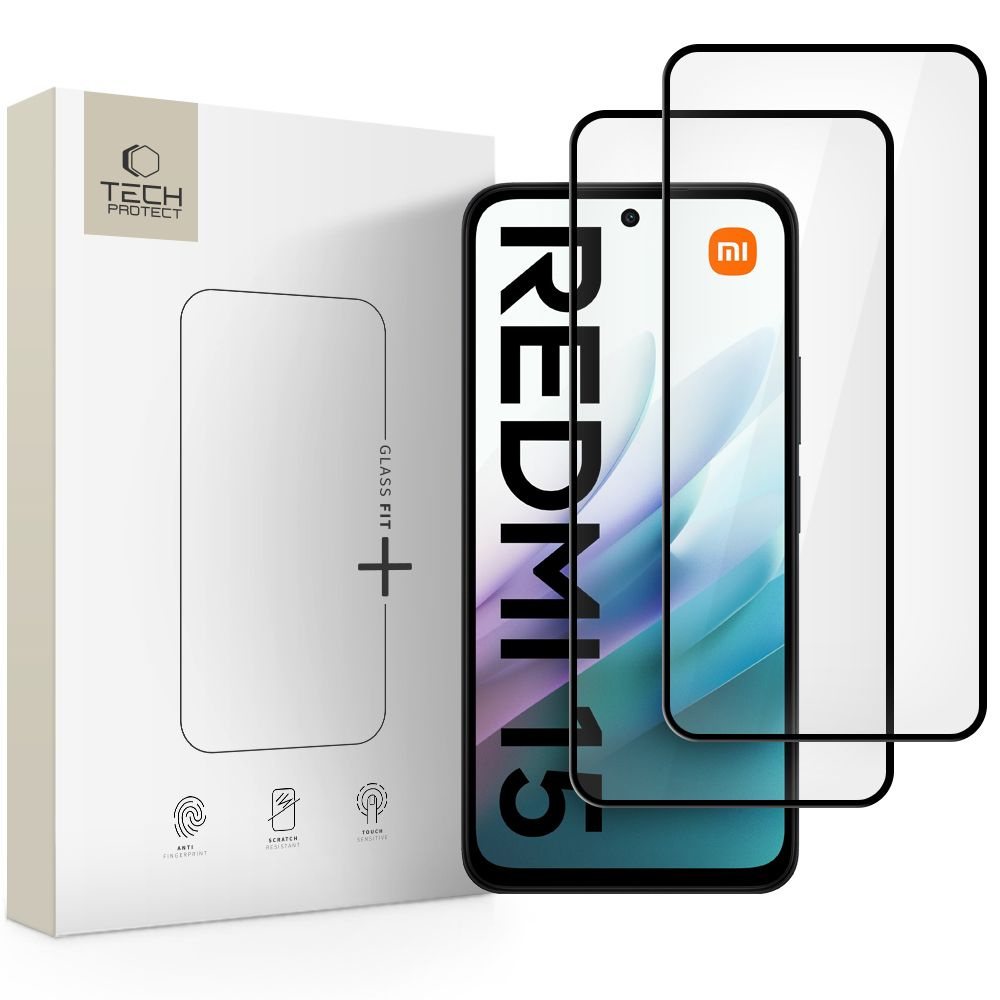 Szkło hartowane na Xiaomi Redmi 15 4G / 5G Glass Fit+ czarne – 2 szt. Szkło hartowane na Xiaomi Redmi 15 4G / 5G Glass Fit+ czarne – 2 szt.