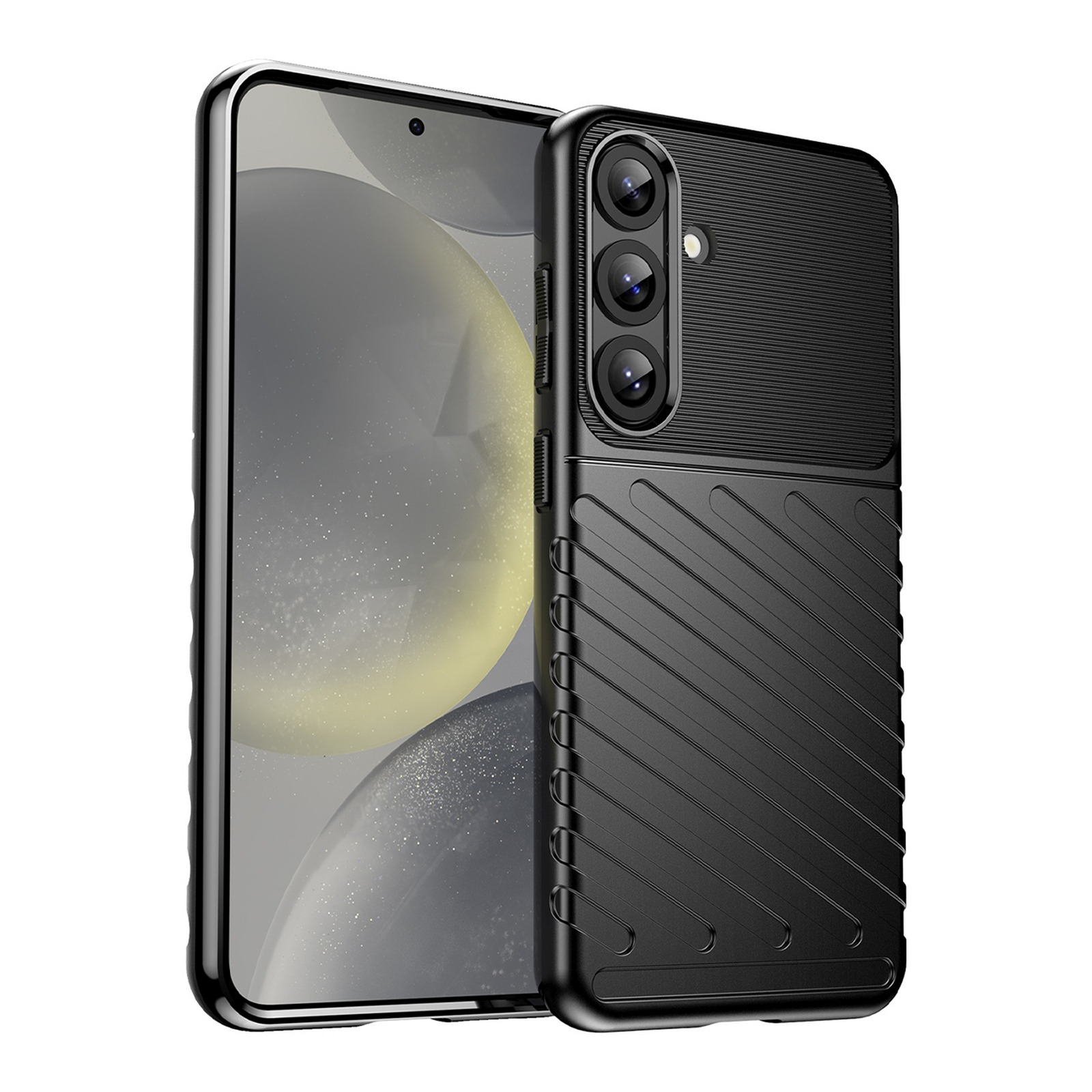 Etui silikonowe pancerny pokrowiec do Samsung Galaxy S25+ Thunder Case – czarny Etui silikonowe pancerny pokrowiec do Samsung Galaxy S25+ Thunder Case – czarny