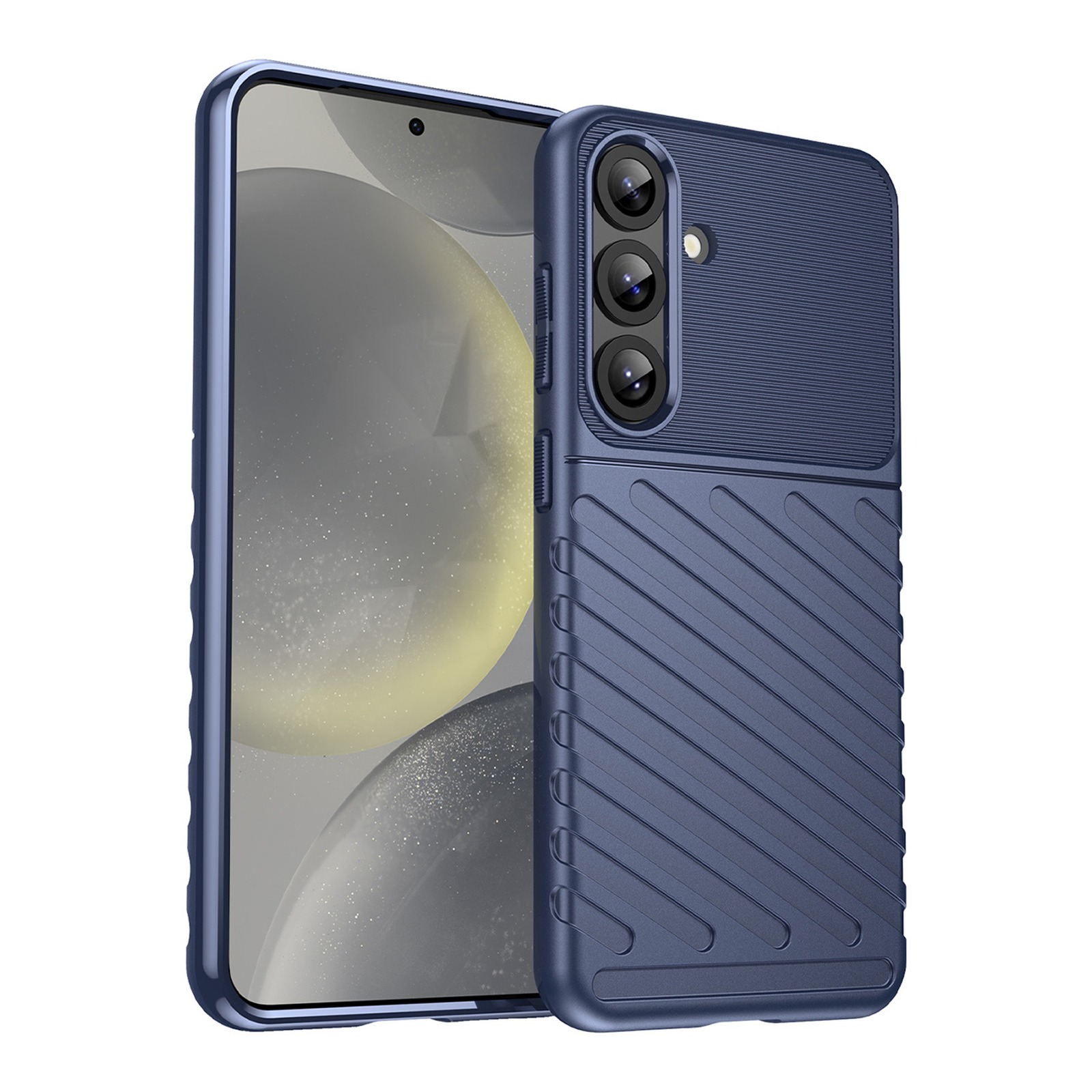 Etui silikonowe pancerny pokrowiec do Samsung Galaxy S25+ Thunder Case – niebieski
