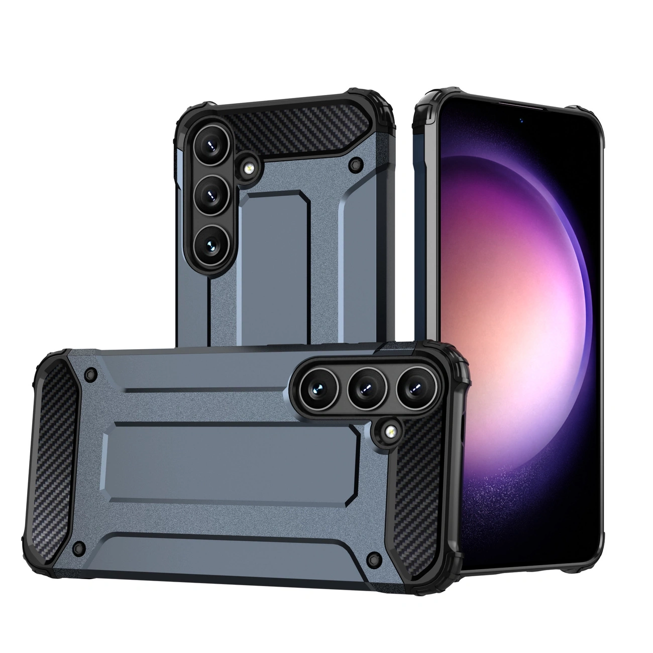 Etui pokrowiec do Samsung Galaxy S25+ Hybrid Armor – niebieski