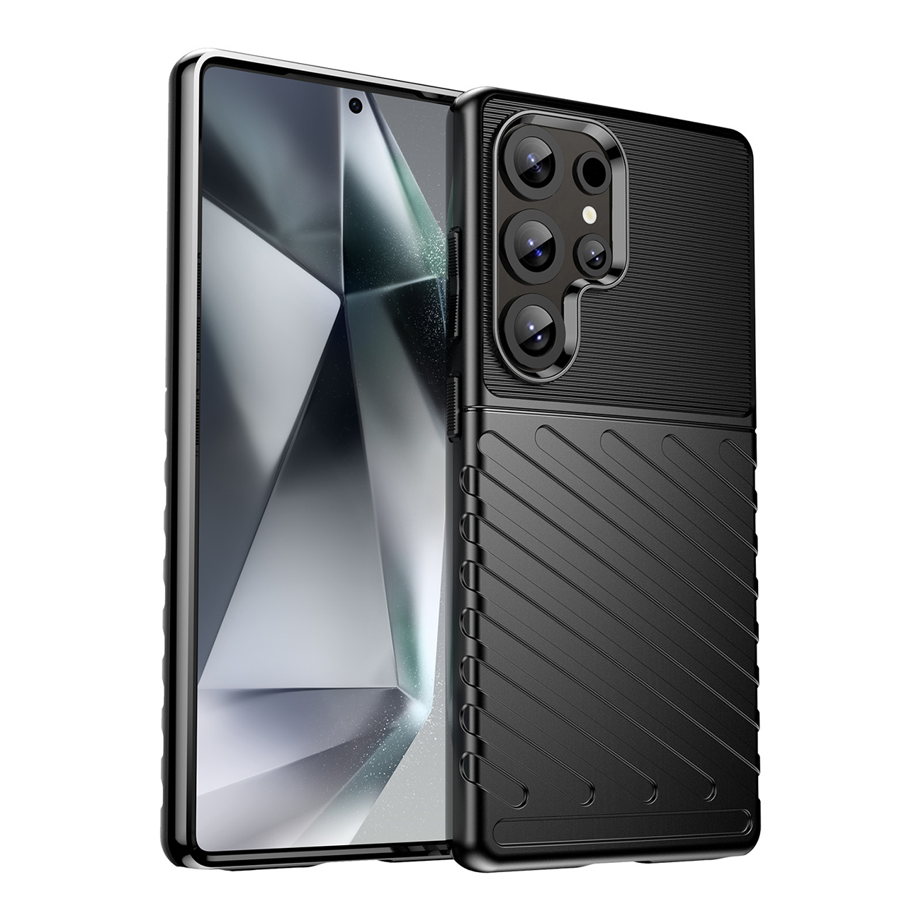 Etui silikonowy pancerny pokrowiec do Samsung Galaxy S25 Ultra Thunder Case – czarny